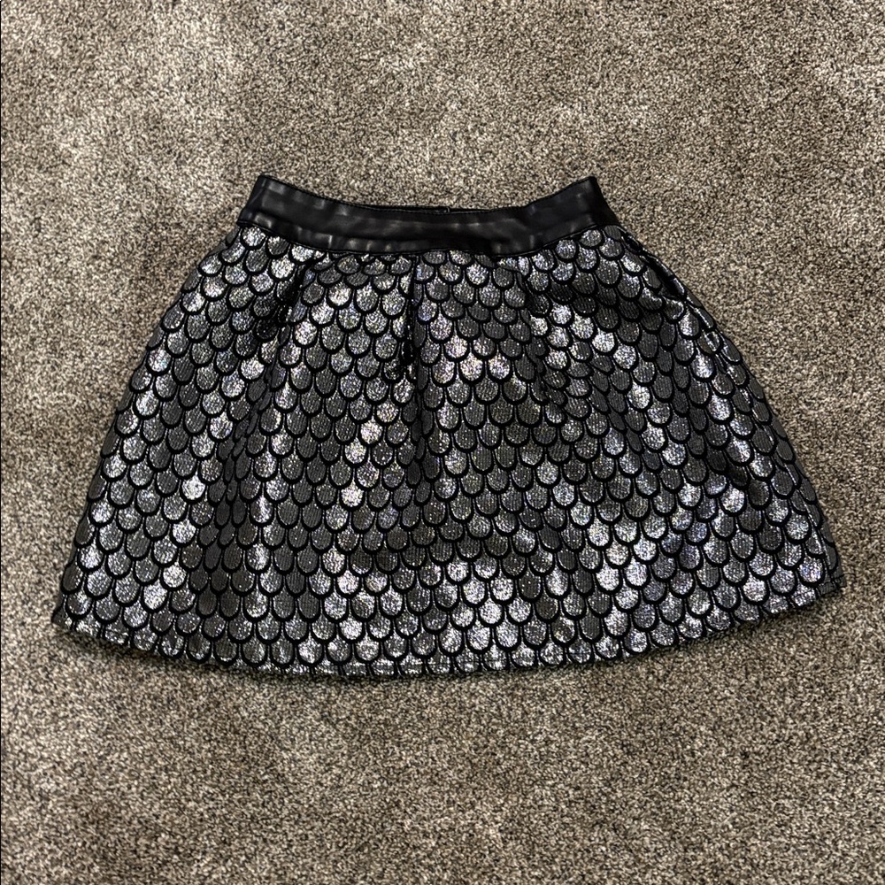 Girls Black and Silver Skirt Size 10